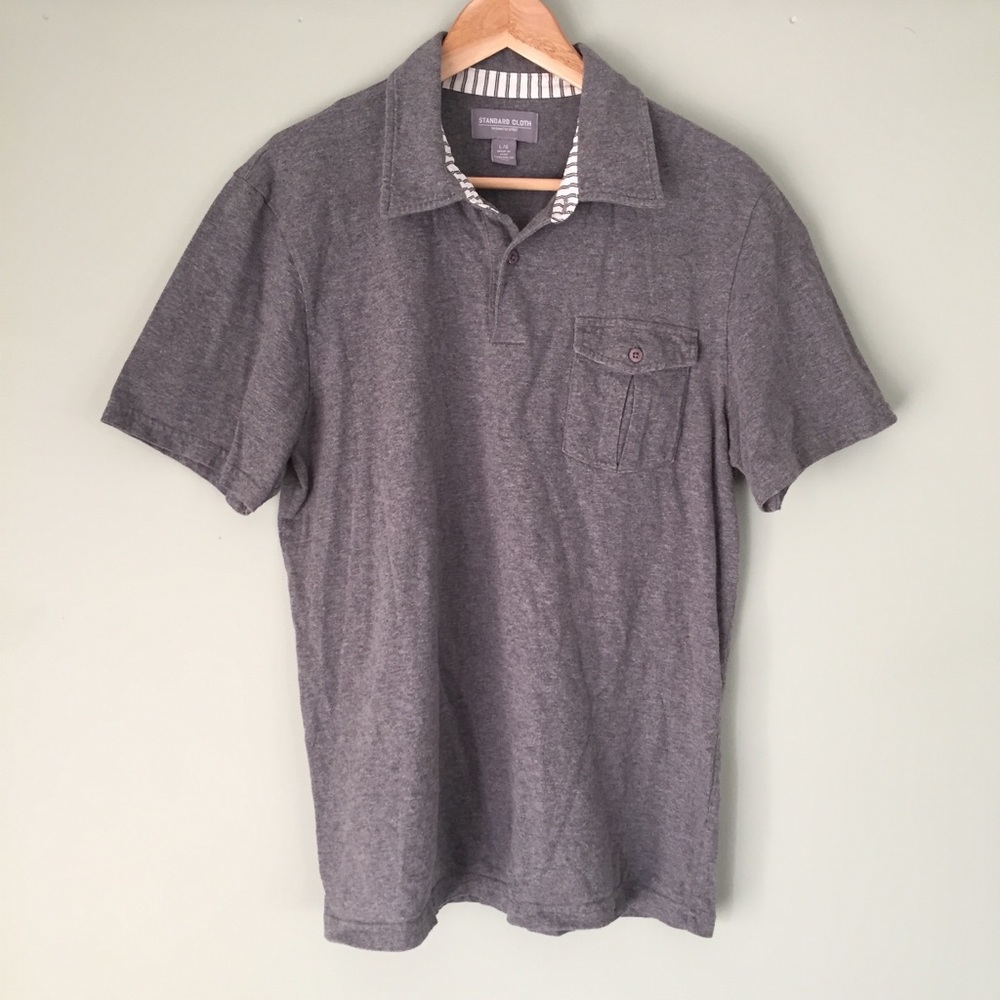 Standard Cloth Washington Street Gray Polo Shirt